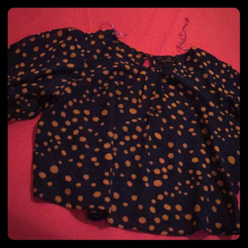 Navy Blue w/Orange dots